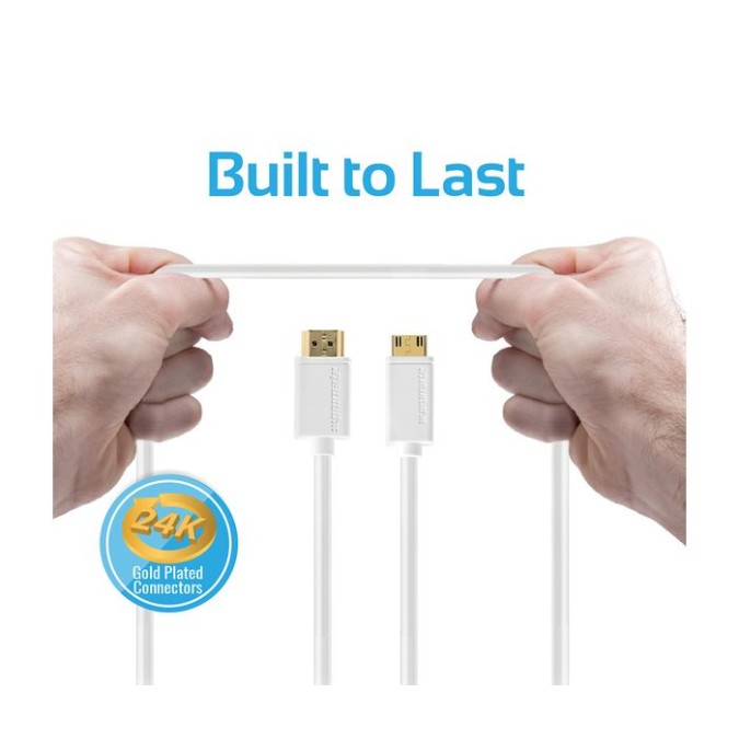 كابل بروميت LinkMate-H2 عالي السرعة من HDMI إلى Mini-HDMI - أبيض