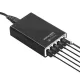 Promate TurboHub 6 Port Quick Charge 3.0 USB Charging Hub with Type C port and 4 Smart Charge Ports, Black