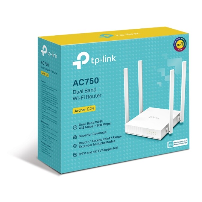 TP-Link AC750 Dual Band Wi-fi Router (Archer C24) TP-Link AC750 Dual Band Wi-fi Router (Archer C24)