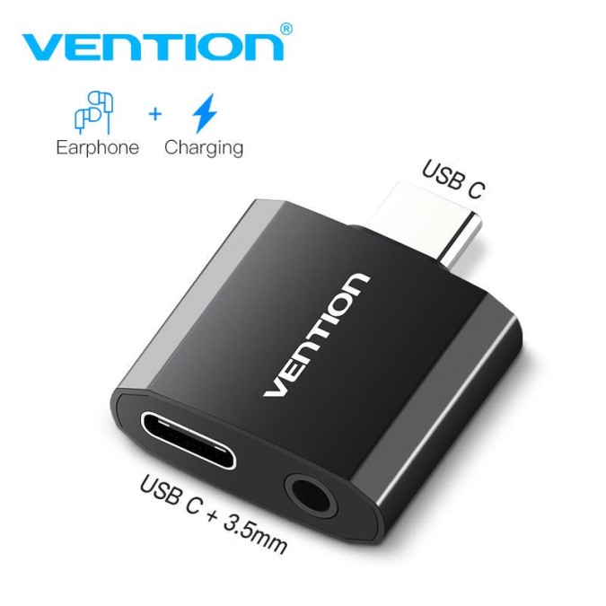 Vention USB Type-C to 3.5mm AUX Headphone Audio Adapter with Power